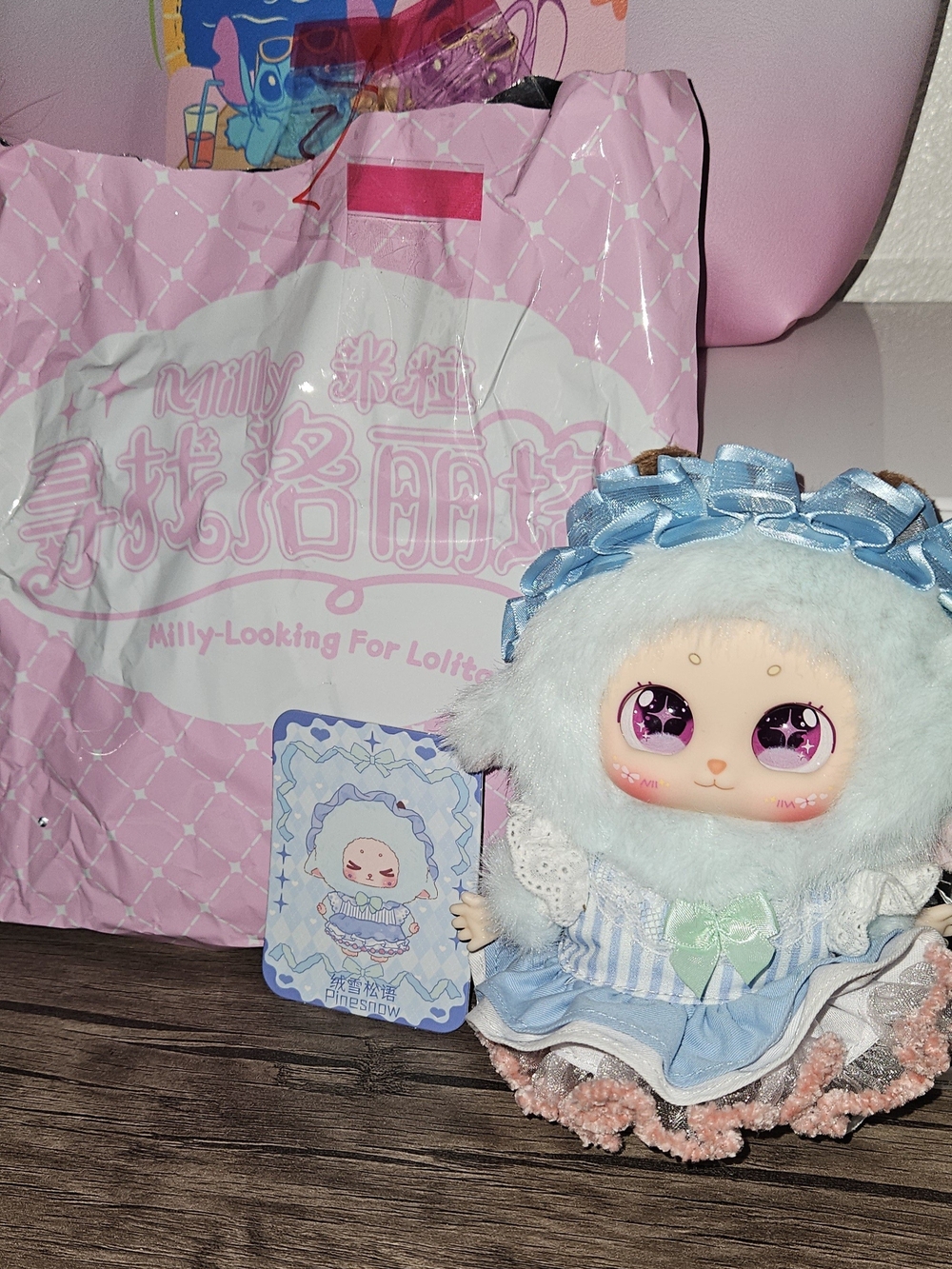 Milly Plush Doll in Light Blue, Pink & Mint Outfit